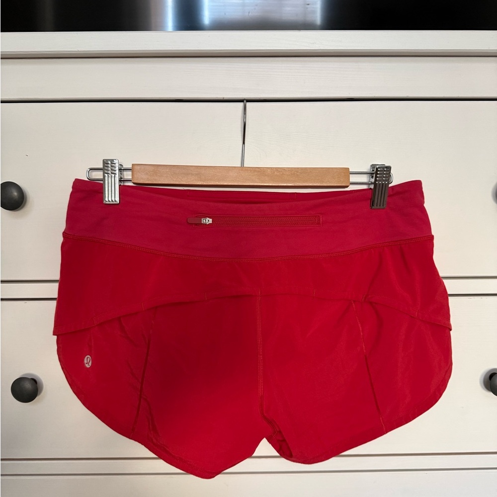 Lululemon Athletica Bright Red Athletic Shorts